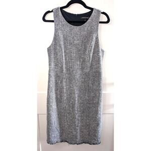 Banana Republic Factory Sleeveless Tweed Fringe Hem Midi Dress Sz 10